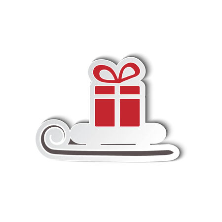 Vector symbol of Christmas, sleigh with gift for business offer - illustrationのイラスト素材