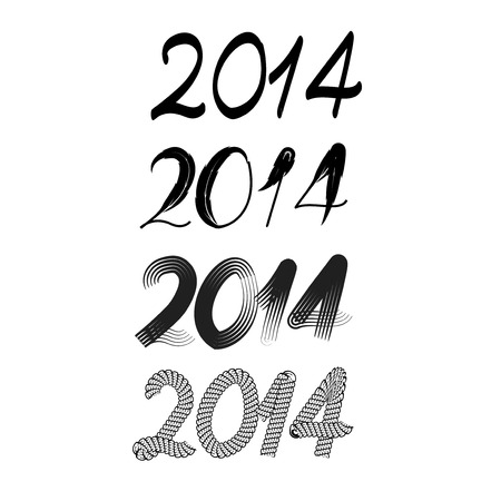 Vector various font - happy new year 2014 - illustrationのイラスト素材