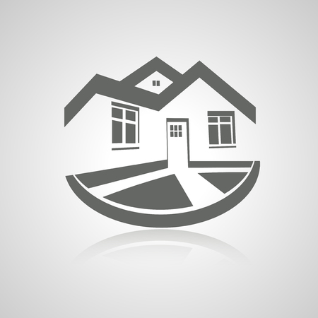 Vector symbol of home, house icon, realty silhouetteのイラスト素材