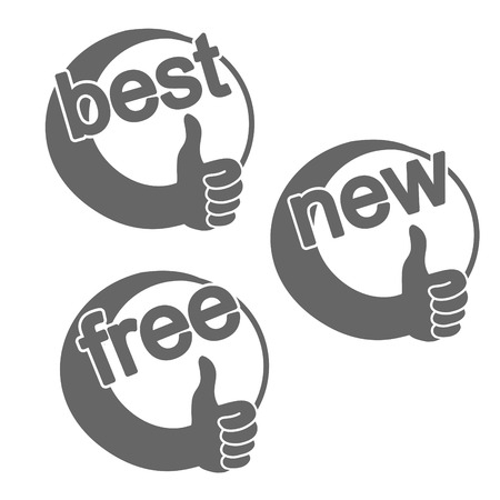 Vector rounded best choice symbols - new, best, free product - illustrationのイラスト素材