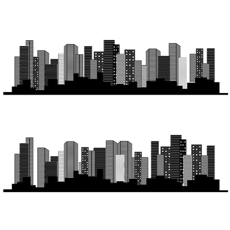 Vector of urban cityscape, symbol of business buildings, sale and lease real estate - illustrationのイラスト素材