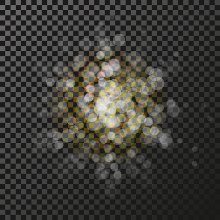 Vector golden star symbol on the dark background - glitter snowflake, transparency stellar flare. Shining reflection. - illustrationの写真素材