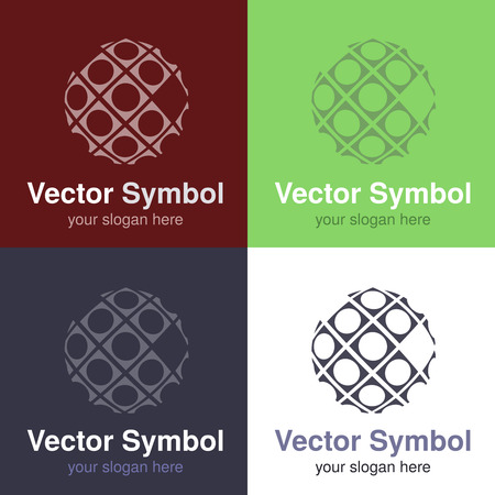 Vector set of abstract green, red, blue and black white logo design of globe, emblems for internet connection or web - circles, rounded symbols - illustrationの写真素材