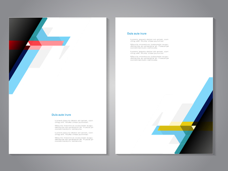 Vector cover and brochure template with color geometry background. Business concept for layout, brochure, flyer, annual report, magazine, business banner, web design, presentation. - illustrationのイラスト素材