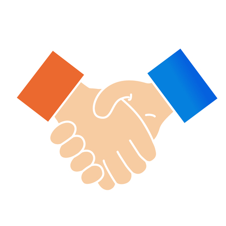 Vector handshake symbol for business and finance. Icon of partnership, successful. Gesture of hands. - illustrationのイラスト素材