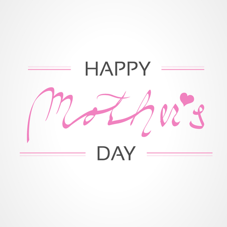 Vector Happy Mother's Day. Greeting card. Decoration text with heart. - illustrationのイラスト素材