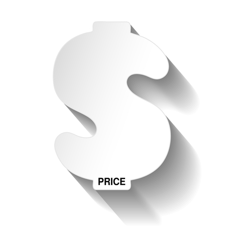 Vector special price tag. White tag. Offer paper label. Dollar sticker. - illustrationのイラスト素材