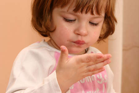 portrait of a little cute girlの写真素材