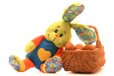 colorful Easter bunny isolated on white background