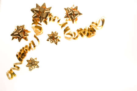 party decoration - golden bows with ribbon