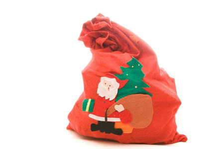 Santa Claus lost his bag! isolated on whiteの写真素材