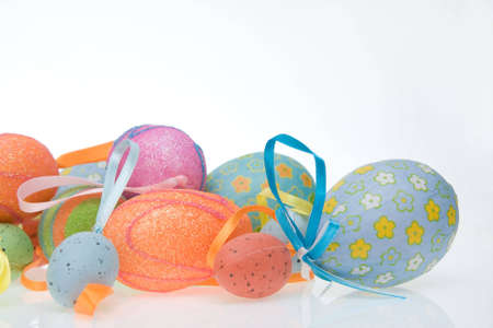 colorful Easter eggs isolated on white background