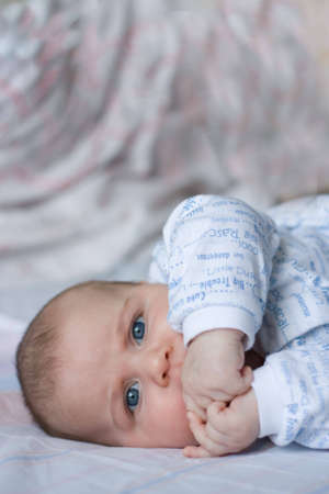 portrait of a little baby boy, close upの写真素材