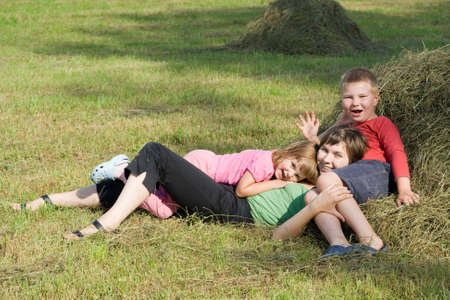 happy family spending time together on a summer dayの写真素材