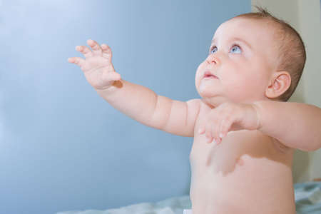 cute, little baby boy just after bathingの写真素材