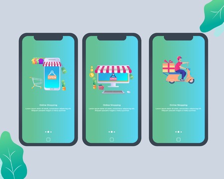 Mobile Apps For Online Shopのイラスト素材