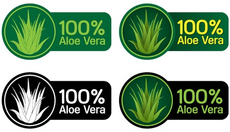 100% Aloe Vera Seals, Stickers のイラスト素材