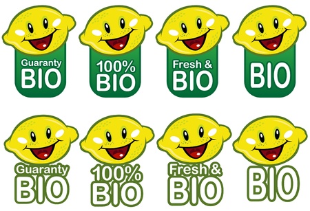 Lemon Bio Seal in vectors のイラスト素材