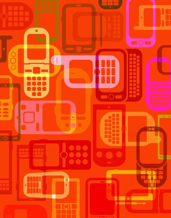 Cellphones and Smartphones Background の写真素材
