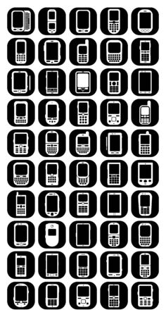 Smartphones and Cellphones Iconsのイラスト素材