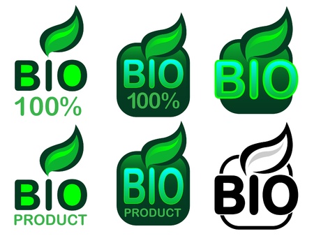 Bio Product and Bio 100% Icon / Seal のイラスト素材