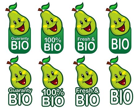 Bio Pear Seal / Mark / Icon のイラスト素材