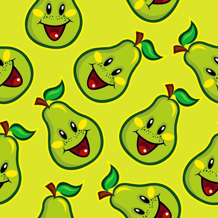 Happy Pear Seamless Pattern のイラスト素材