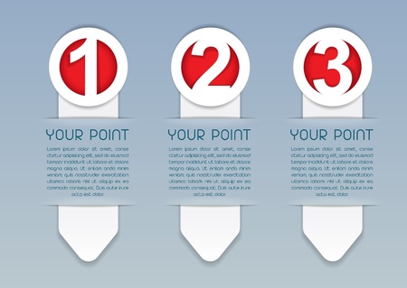 One, Two, Three vector progress icons in Whiteのイラスト素材