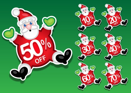 Santa Claus Discount Sale Stickersのイラスト素材