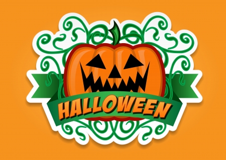 Halloween Pumpkin Vector Stickerのイラスト素材
