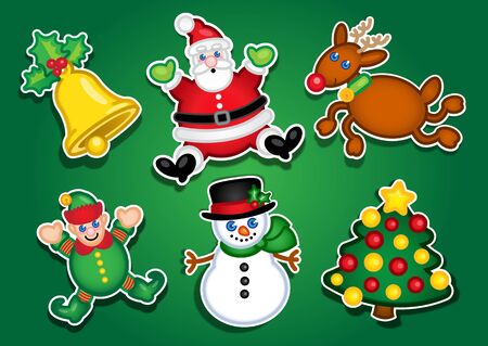 Christmas Stickers / Labelsのイラスト素材