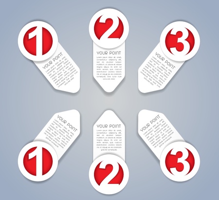 One, Two, Three progress icons in Whiteのイラスト素材