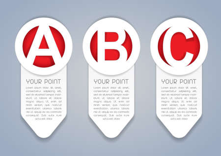 ABC vertical progress icons in Whiteのイラスト素材