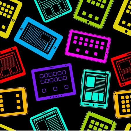 Tablet PC / Pad Seamless Patternのイラスト素材