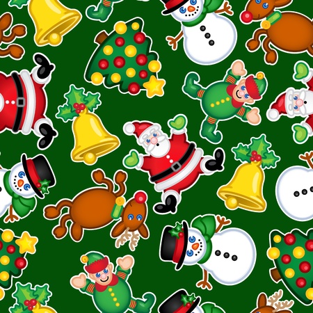 Christmas Characters Seamless Patternのイラスト素材