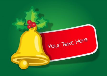 Christmas Bell Message Labelのイラスト素材