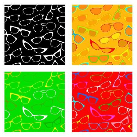 Seamless Patters Collection with Sunglasses and Glassesのイラスト素材