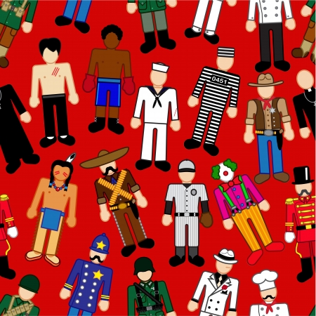 Classic Characters seamless patternのイラスト素材