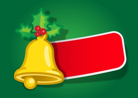 Christmas Bell Message Labelのイラスト素材