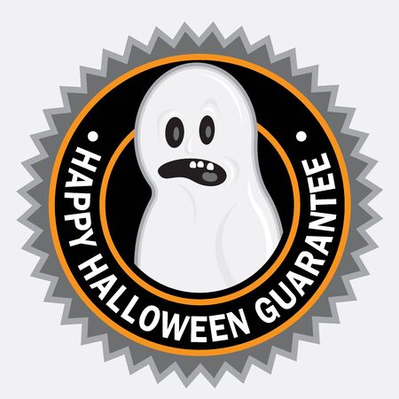 Happy Halloween Guarantee Ghost Seal   Stickerのイラスト素材