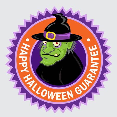Happy Halloween Guarantee Witch Seal   Stickerのイラスト素材