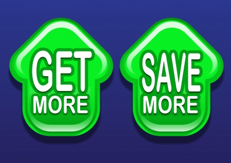 Get More   Save More Arrow Up Iconsのイラスト素材