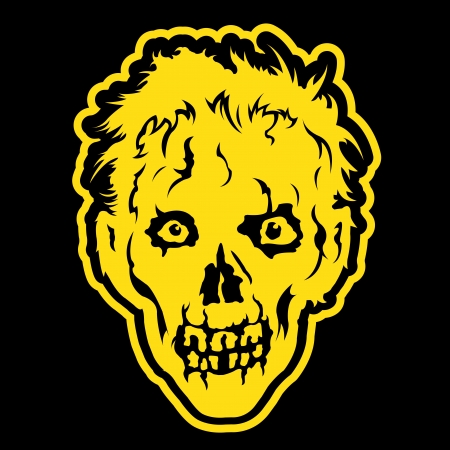 Zombie head in black backgroundのイラスト素材