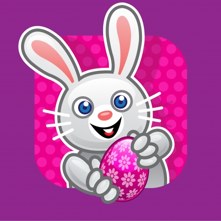Easter Bunny Offering Egg Illustrationのイラスト素材