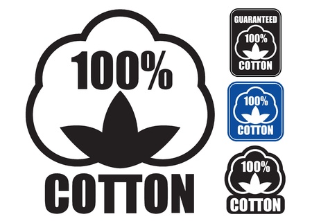 100  Cotton Icon  in three styles のイラスト素材