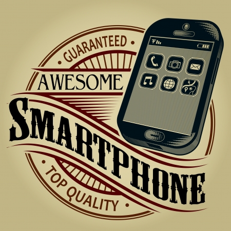 Awesome Smartphone   Guaranteed Top Quality Seal のイラスト素材