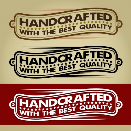 Handcrafted Retro Banner / Label のイラスト素材