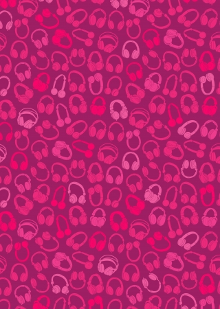 Randon Headphones on Magenta Backgroundのイラスト素材