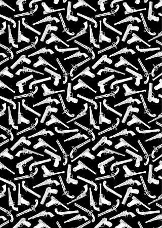 Handgun Silhouettes Black Background のイラスト素材