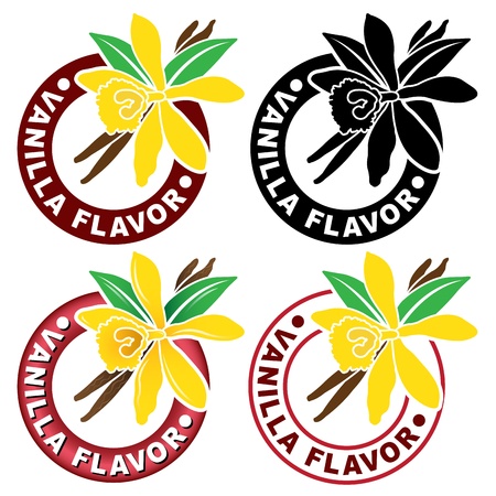 Vanilla Flavor Seal / Mark のイラスト素材